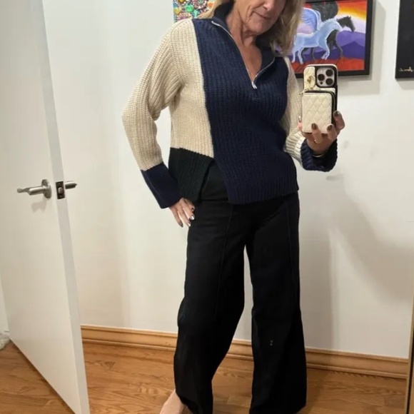 Victor Alfaro Sweater Colorblock Half Zip Sweater Wool Blend Medium -Large - Picture 8 of 12